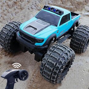 C8816 1:12 Scale Monster Truck RC Car, Amphibious Remote Control Car 4WD All-Terrain, 2.4G Dual Battery 2 Speed Modes, Waterproof for Lake, Grass, Sand & Racing | Gifts for Ages 6-12, Adults