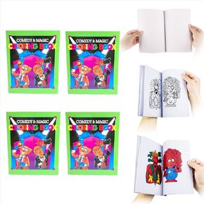 sumrica Magic Coloring Book Set - 4 Pack Illusion Art & Trick Books for Teens & Adults | Fun Interactive Magic Prop | Small Red Design | Perfect for Magicians & Beginners