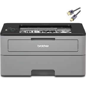Brother L-2325DW Series Compact Monochrome Laser Printer I Wireless I Mobile Printing I Auto 2-Sided Printing I Print Up to 26 Pages/min I 250-sheet/tray I 1-line LCD Display + Printer Cable
