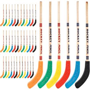 42 Pcs Hockey Pencils and Erasers Bulk 8.7 Inch Hockey Stick Pencils Multicolor Hockey Sports Party Supplies for Kids Student Hockey Fans Gifts School Reward Prize Stuffers Goodie Bag
