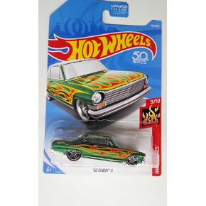 2018 50th Anniversary HW Flames '63 Chevy II 110/365, Green