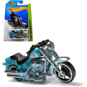 2014 Hot Wheels Hw Workshop Harley-Davidson Fat Boy (Light Blue)
