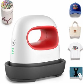 Mini Heat Press Machine for T Shirts with 12 Colored Pens,Portable Easy Heat Transfer Machine for Hat,Mug，Shoes,Small Objects,3 Heat Settings,Constant Temp Control, Insulated Safety Base (Black)