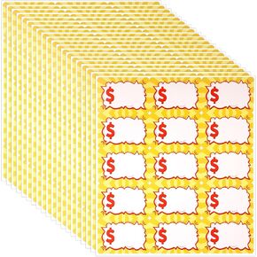 300pcs/20 Sheets Garage Sale Stickers, Adhesive Yard Price Sticker with 2.95x1.97in Pricing Writing Space Rummage Sell Stickers Price Tags for Markets Yard Sales Estate Sales Retail Use