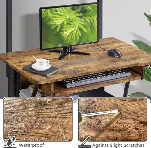 Topeakmart 3 Tier Computer Desk مع رف الطابعة وعلقة لوحة المفاتيح ، مكتب مكتب عمل مكتب العمل في المكتب Home Office. in Kuwait