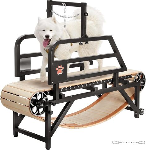 Happybuy Dog Treadmill for Medium-Sized Dogs, 300lbs Weight Capacity. with Adjustable Ramps, 15.5" Runway and Slatmill, It's Ideal Pet Exercise Equipment for Indoor and Outdoor in Saudi Arabia