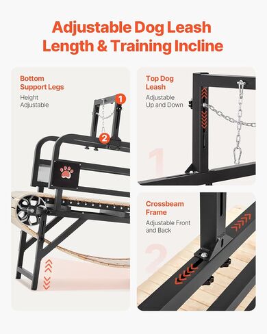 Happybuy Dog Treadmill for Medium-Sized Dogs, 300lbs Weight Capacity. with Adjustable Ramps, 15.5" Runway and Slatmill, It's Ideal Pet Exercise Equipment for Indoor and Outdoor in Saudi Arabia
