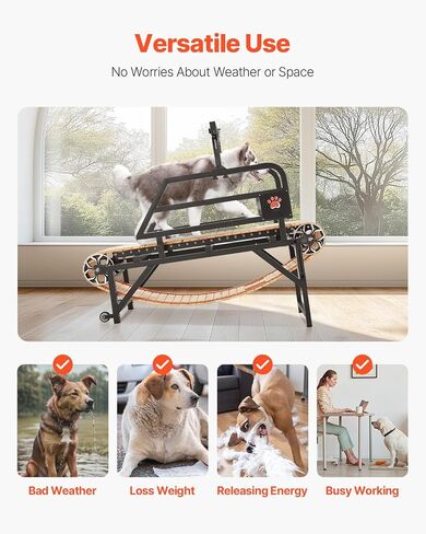 Happybuy Dog Treadmill for Medium-Sized Dogs, 300lbs Weight Capacity. with Adjustable Ramps, 15.5" Runway and Slatmill, It's Ideal Pet Exercise Equipment for Indoor and Outdoor in Saudi Arabia