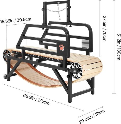 Happybuy Dog Treadmill for Medium-Sized Dogs, 300lbs Weight Capacity. with Adjustable Ramps, 15.5" Runway and Slatmill, It's Ideal Pet Exercise Equipment for Indoor and Outdoor in Saudi Arabia