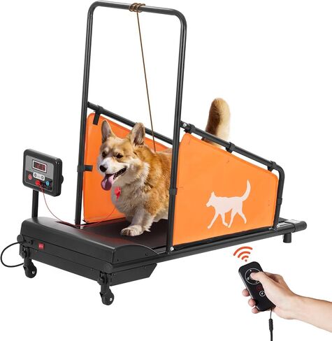 HappyBuy Dog treachill للكلاب متوسطة الحجم ، سعة وزن 200 رطل ، آلة تشغيل كهربائية مع 3 سلالم قابلة للتعديل ، مطحنة الحيوانات الأليفة الداخلية التي تتميز شاشة عرض LCD للتمرين in Saudi Arabia