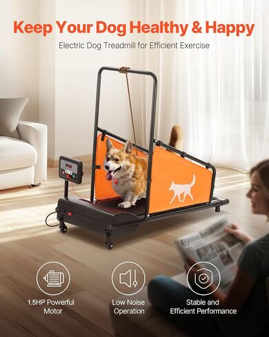HappyBuy Dog treachill للكلاب متوسطة الحجم ، سعة وزن 200 رطل ، آلة تشغيل كهربائية مع 3 سلالم قابلة للتعديل ، مطحنة الحيوانات الأليفة الداخلية التي تتميز شاشة عرض LCD للتمرين in Saudi Arabia