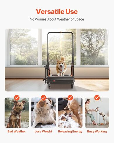 HappyBuy Dog treachill للكلاب متوسطة الحجم ، سعة وزن 200 رطل ، آلة تشغيل كهربائية مع 3 سلالم قابلة للتعديل ، مطحنة الحيوانات الأليفة الداخلية التي تتميز شاشة عرض LCD للتمرين in Saudi Arabia