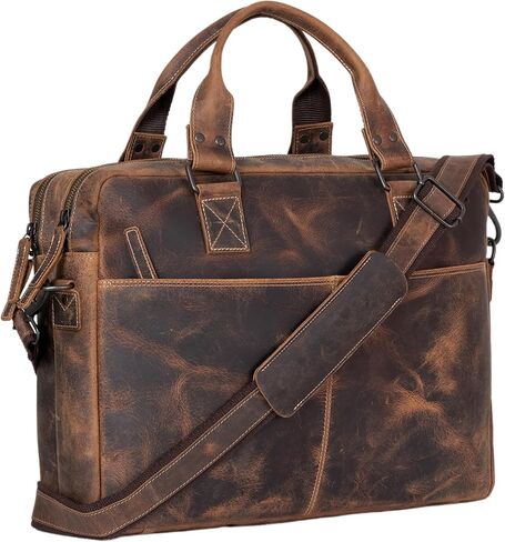 Premium 16-Inch Leather Laptop Briefcases & Messenger Bag The Perfect Office Satchel for Modern Professionals men and women in Saudi Arabia