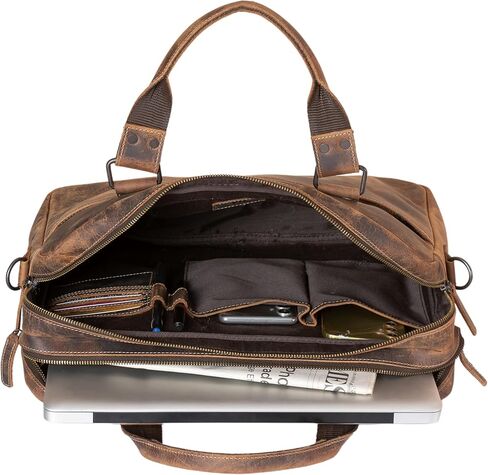 Premium 16-Inch Leather Laptop Briefcases & Messenger Bag The Perfect Office Satchel for Modern Professionals men and women in Saudi Arabia