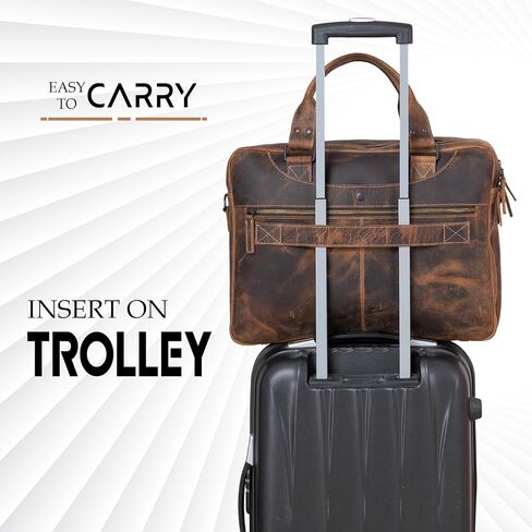 Premium 16-Inch Leather Laptop Briefcases & Messenger Bag The Perfect Office Satchel for Modern Professionals men and women in Saudi Arabia