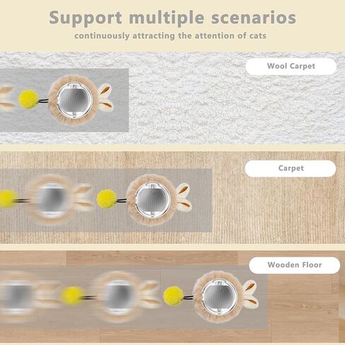 Moving Cat Toy Ball, Automatic Moving Toys for Indoor Cats, Smart Rolling Kitten Toys, Cat Self Rotating Balls with Lights, Recharge Interactive Kittens Balls with USB Cable, Red in Kuwait