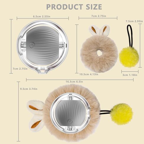 Moving Cat Toy Ball, Automatic Moving Toys for Indoor Cats, Smart Rolling Kitten Toys, Cat Self Rotating Balls with Lights, Recharge Interactive Kittens Balls with USB Cable, Red in Kuwait