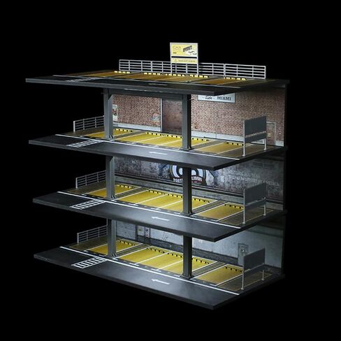 1/64 Scale Die-cast Model Car Display Case with LED Light, Organizer Compatible with Hot Wheels Parking Garage Dioramas with 20 Parking Spaces (Mix) in Kuwait