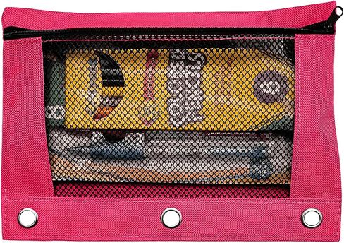 Pencil Pouch for 3 Ring Binder | Special Pencil Case 30 Red Pencil Pouch Bulk for Kids and Adults | Zipper Pencil Pouch Pen and Pencil Holder Multipurpose Binder Pouch in Saudi Arabia