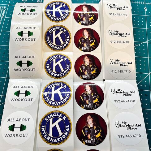 150 Custom Circle/Square BOPP Roll Labels- Personalized Stickers for Business Logo, Party, Wedding Favor, Baby Shower-Any Design Text + Image, Matte/Gloss Finish (2 Inch Circle) in Saudi Arabia