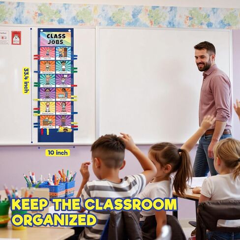 مخطط جيب الوظائف مع 47 بطاقة للفصول الدراسية ، مساعدون إدارة الفصل الدراسي الرسم البياني الأسود لمدرسة مرحلة ما قبل المدرسة الابتدائية ، يجب على المعلمين أن يحصلوا على اللوازم التعليمية للطلاب in Kuwait