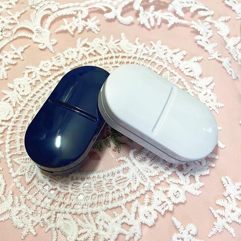 2 Pack Pill Cutter for Small or Large Pills, Portable Pill Splitter 2-in-1 Pill Case with Stainless Steel Blade, Cuts Pills, Vitamins, Tablets in Saudi Arabia