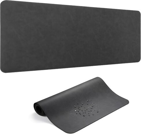 لوحة الماوس الكبيرة الجلدية ، XXL Gaming Mousepad مع حافة مخيط ، واقي مكتب المكتب غير المنقوش ، حصيرة مكتب كمبيوتر موسعة لأجهزة الكمبيوتر المكتبية كمبيوتر الكمبيوتر المحمول 39.4 × 17 بوصة (أسود) in Saudi Arabia