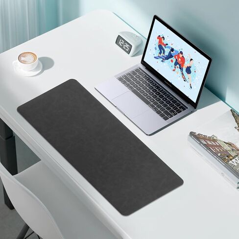 لوحة الماوس الكبيرة الجلدية ، XXL Gaming Mousepad مع حافة مخيط ، واقي مكتب المكتب غير المنقوش ، حصيرة مكتب كمبيوتر موسعة لأجهزة الكمبيوتر المكتبية كمبيوتر الكمبيوتر المحمول 39.4 × 17 بوصة (أسود) in Saudi Arabia