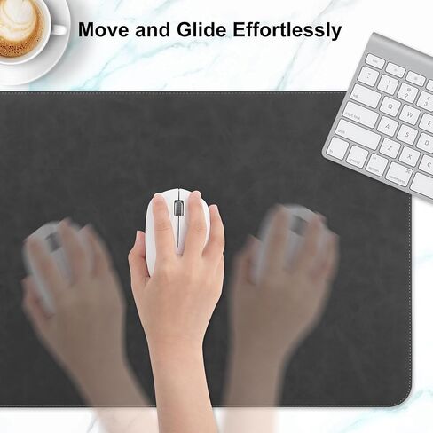 لوحة الماوس الكبيرة الجلدية ، XXL Gaming Mousepad مع حافة مخيط ، واقي مكتب المكتب غير المنقوش ، حصيرة مكتب كمبيوتر موسعة لأجهزة الكمبيوتر المكتبية كمبيوتر الكمبيوتر المحمول 39.4 × 17 بوصة (أسود) in Saudi Arabia