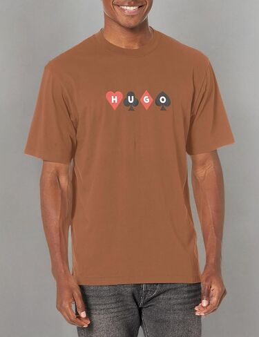 HUGO Men's Playing Card Logo Relaxed Fit Short Sleeve T-Shirt in Saudi Arabia