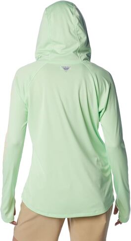 تيشيرت Tidal للسيدات من Columbia، بغطاء للرأس، شعار Cirrus Grey/Ocean Blue، 2X in Saudi Arabia