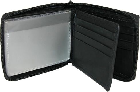 Paul & Taylor Mens Leather Zip Around Bifold ID Wallet in Saudi Arabia