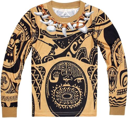 AmzBarley Boys Costumes Tattoo Sleeve Shirt and Pants Set Halloween Dress Up Outfit Ocean Adventure Theme Party Role Play in Kuwait