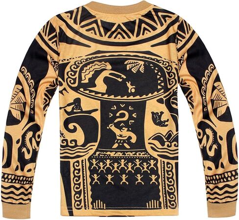 AmzBarley Boys Costumes Tattoo Sleeve Shirt and Pants Set Halloween Dress Up Outfit Ocean Adventure Theme Party Role Play in Kuwait