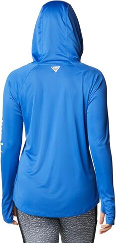 Columbia Women's Tidal Tee Hoodie, Cirrus Grey/Ocean Blue Logo, 2X in Kuwait