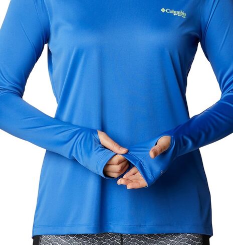 Columbia Women's Tidal Tee Hoodie, Cirrus Grey/Ocean Blue Logo, 2X in Kuwait