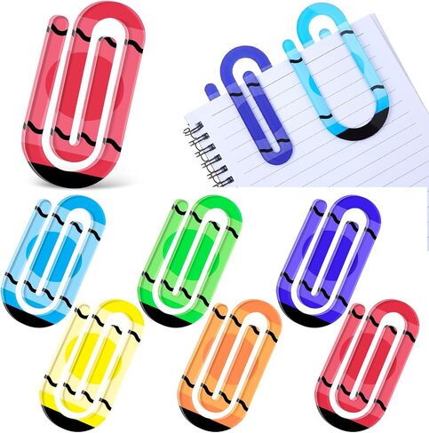 9 Pcs Jumbo Teacher Acrylic Paper Clips Back to School Teacher Appreciation Gift 4 Inch Paperclip Bookmark Gift Set for Book Lovers, Back to School Supplies (Pencil,Notebook,Paper) in Saudi Arabia