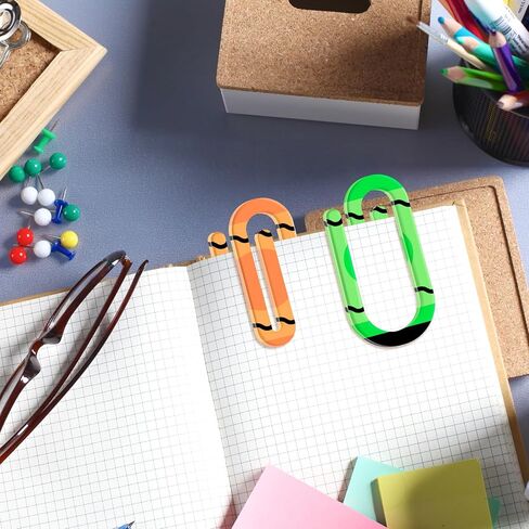 9 Pcs Jumbo Teacher Acrylic Paper Clips Back to School Teacher Appreciation Gift 4 Inch Paperclip Bookmark Gift Set for Book Lovers, Back to School Supplies (Pencil,Notebook,Paper) in Saudi Arabia