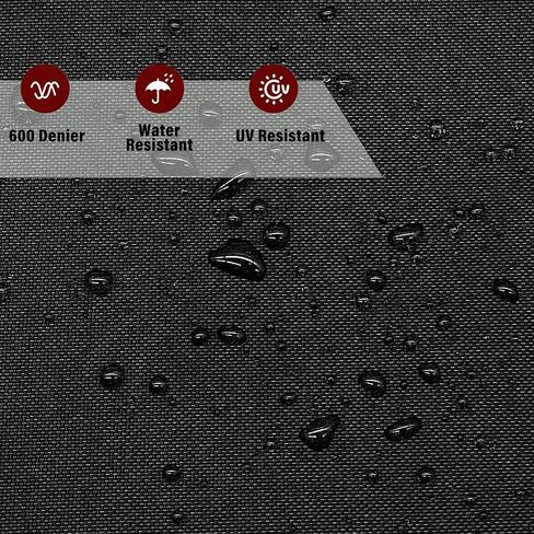 K-Musculo 600D Fabric by The Yard, 58" W 600D Upholstery Polyester Material, Indoor Outdoor Water Resistant Fabric for Chair Cushion Furniture Cover Sewing DIY Cloth, 1 Yard Black in Kuwait