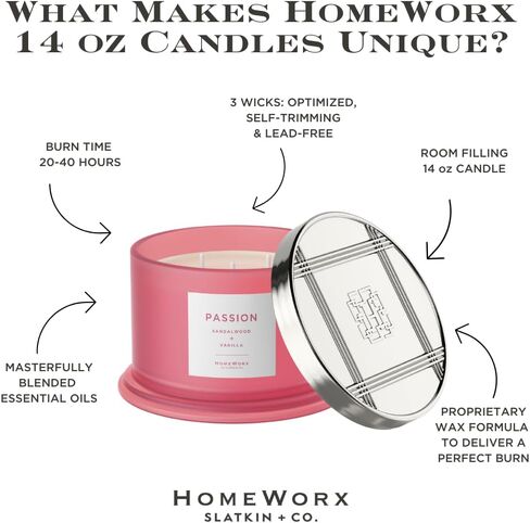 HomeWorx 14oz Eucalyptus & Sage Aromatherapy Candle - Clarity - Glass Jar, 3 Wick, Pet Friendly, Cruelty Free in Saudi Arabia