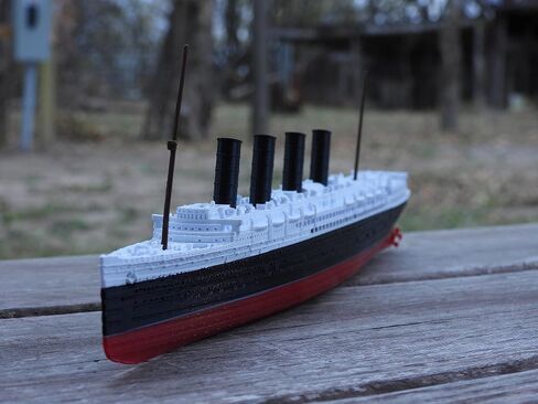 RMS LUSITANIA Wartime Model - Highly Detailed Replica Historically Accurate No Assembly Required - 1 Foot in Length (Model Only) Multicolor, Plastic in Kuwait