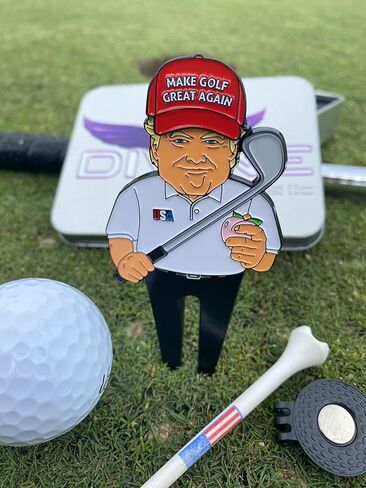 أداة ديفوت المضحكة لدونالد ترامب مع قبعة علامة كرة الجولف الرائعة مرة أخرى ومشبك القبعة المغناطيسي in Kuwait