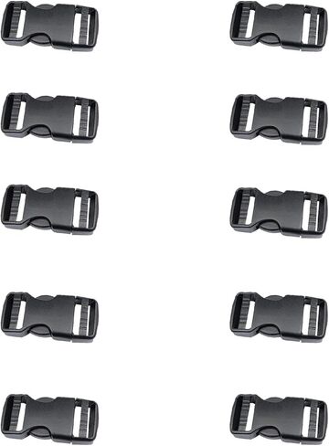 مشابك بإبزيم بلاستيكي، مشبك بلاستيكي سريع التحرير من الجانب يكون مناسبًا لمشابك تثبيت أمان قابلة للتعديل ومشابك بلاستيكية سوداء (32 مم / 1.26 بوصة) in Kuwait