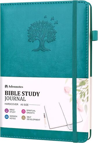 Bible Study Journal Scripture Notebook - Christian Note Taking Kit with Guided Prompts - Inspirational Religious Gifts - Faith Based Stationery Supplies for Church Notes (Teal Blue) in Kuwait
