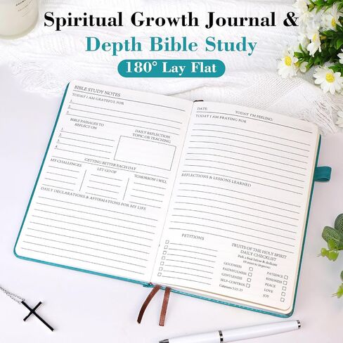Bible Study Journal Scripture Notebook - Christian Note Taking Kit with Guided Prompts - Inspirational Religious Gifts - Faith Based Stationery Supplies for Church Notes (Teal Blue) in Kuwait
