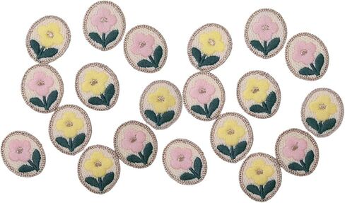Appliques Handmade Cloth Label Wedding Fabric Decoration Sewing Label Tag, 10 Pieces Flower in Saudi Arabia