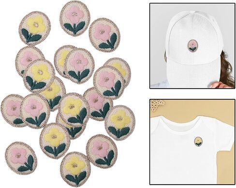 Appliques Handmade Cloth Label Wedding Fabric Decoration Sewing Label Tag, 10 Pieces Flower in Saudi Arabia