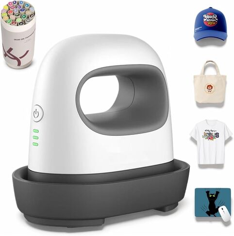 Mini Heat Press Machine for T Shirts with 12 Colored Pens,Portable Easy Heat Transfer Machine for Hat,Mug，Shoes,Small Objects,3 Heat Settings,Constant Temp Control, Insulated Safety Base (Black) in Kuwait