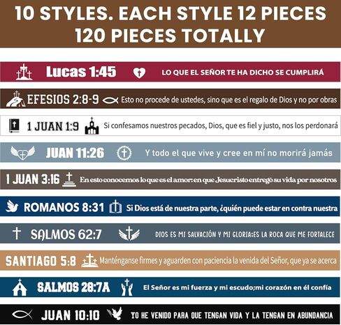 Skylety الإسبانية الكتاب المقدس الآية التحفيزية معصم المطاط أساور السيليكون ملهمة الآية الكتاب المقدس الآية أساور المطاط المسيحية اقتباس معصم الهدايا المسيحية للنساء الرجال (120 أجهزة كمبيوتر ، أنيقة) in Kuwait