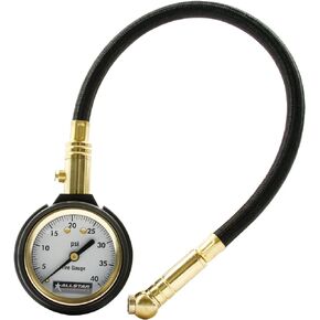 Allstar Performance ALL44076 2" Face 12" Hose 0-20 PSI Range Tire Pressure Gauge